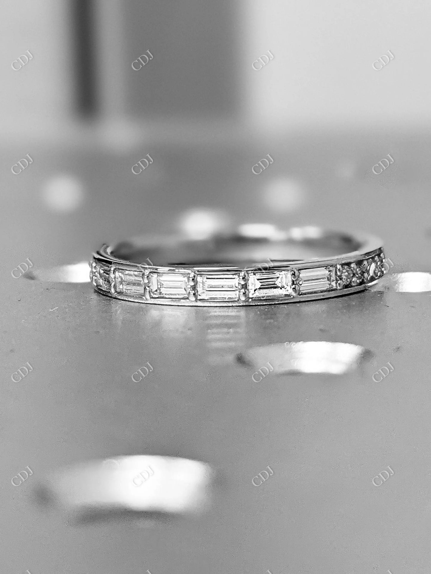 0.34CT Baguette Cut Lab Grown Diamond Half Eternity Wedding Band customdiamjewel