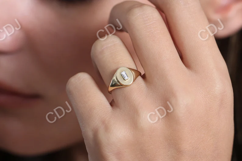 Bezel Set Baguette Rose Gold Wedding Ring customdiamjewel