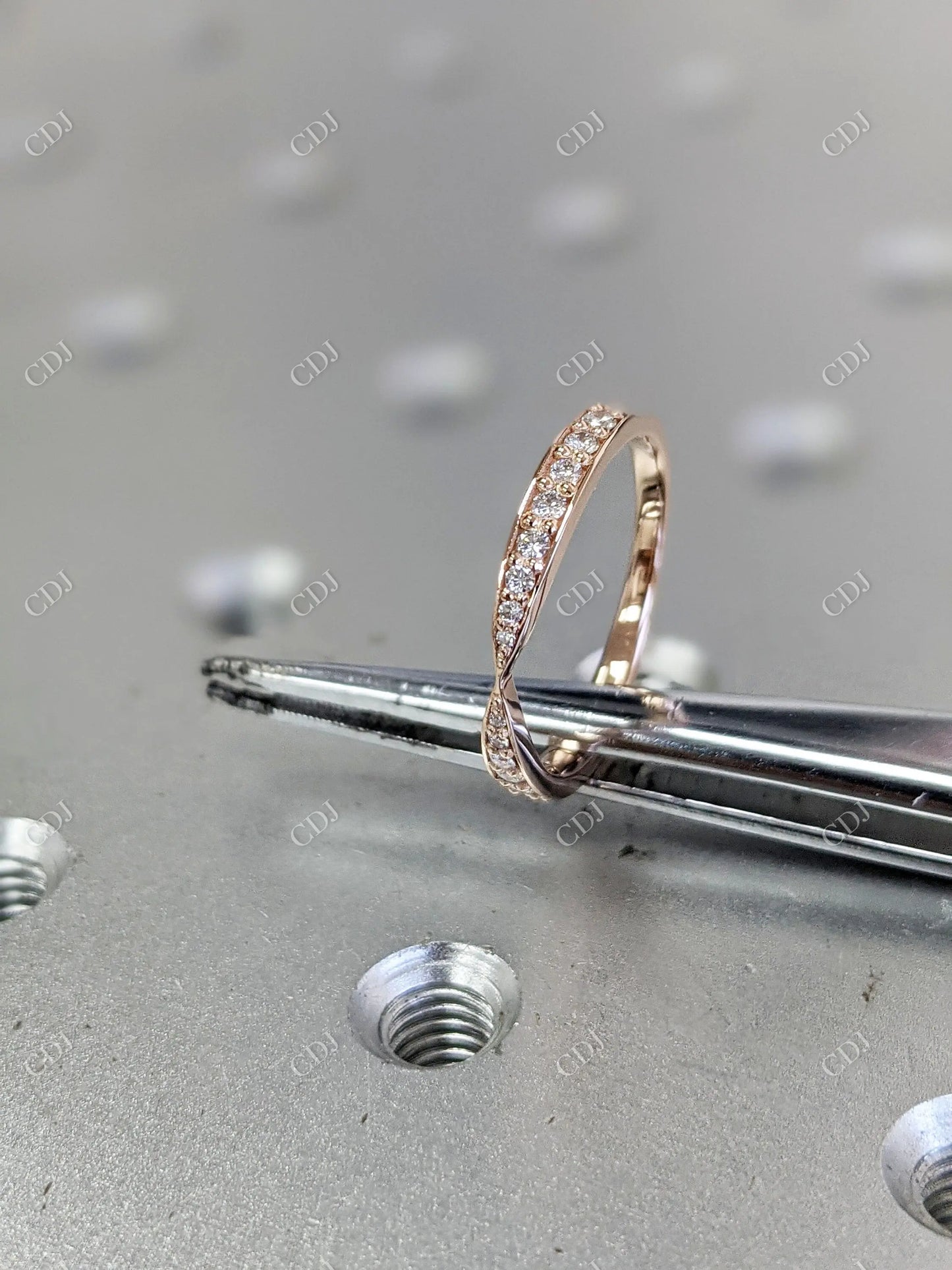 0.21CT Lab Grown Diamond Unique Bow Tie Shape Wedding Band customdiamjewel