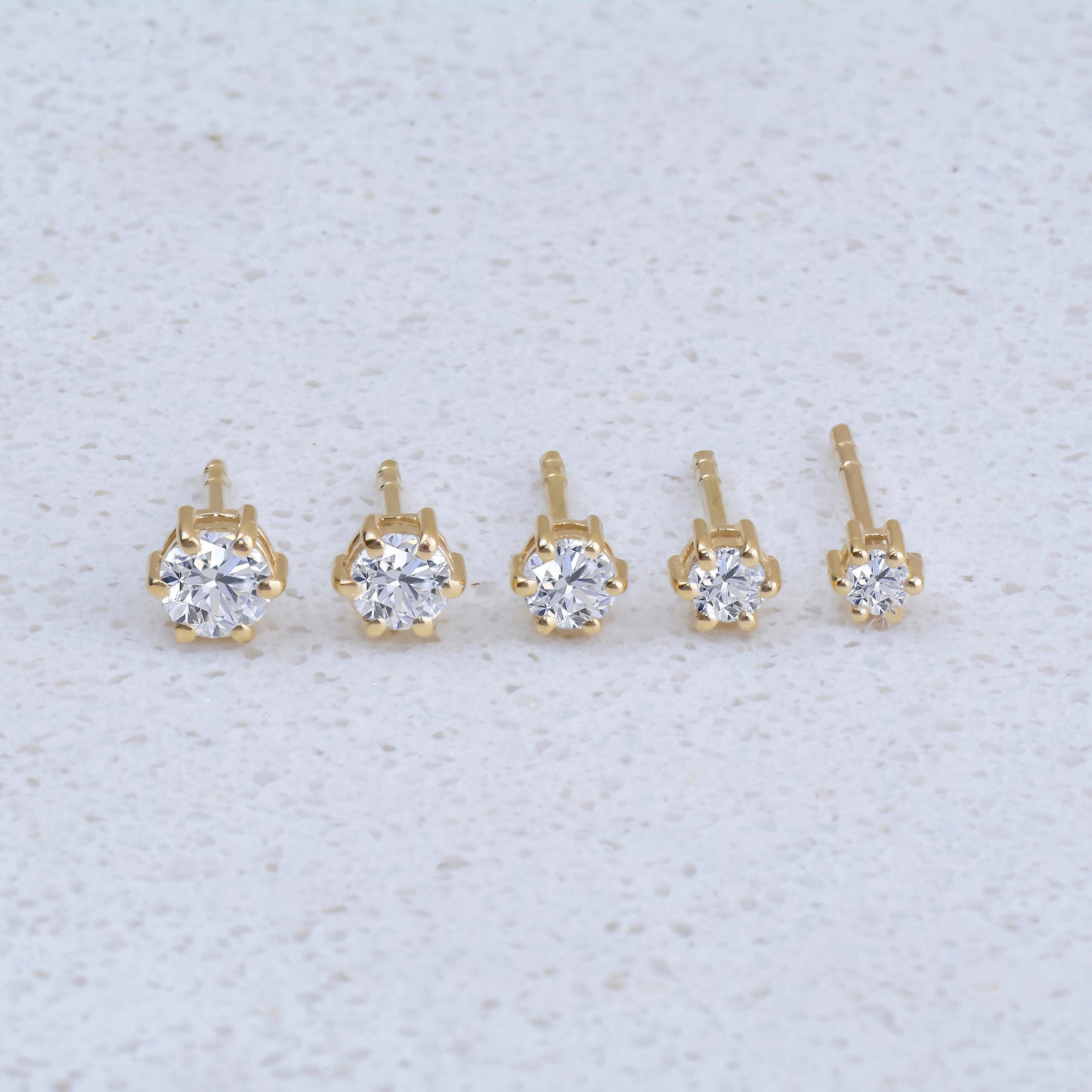 Round Moissanite Stud Diamond Earrings  customdiamjewel   