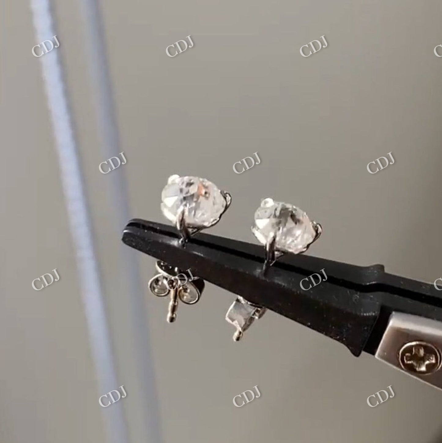 Round Cut Moissanite Stud Earrings 14K White Gold Stud Earrings customdiamjewel