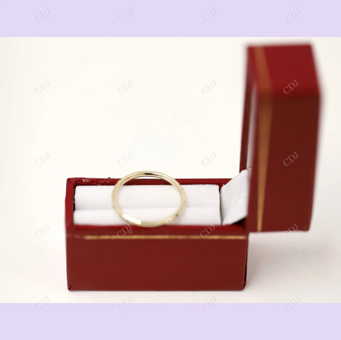 0.20CTW Round Half Eternity Yellow Gold Moissanite Wedding Band customdiamjewel