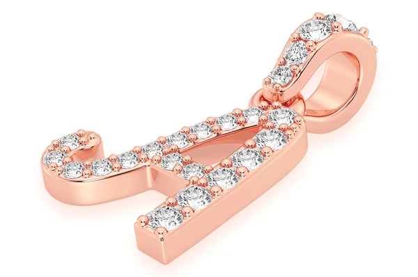 0.20CTW Cursive Letter A Pendant customdiamjewel