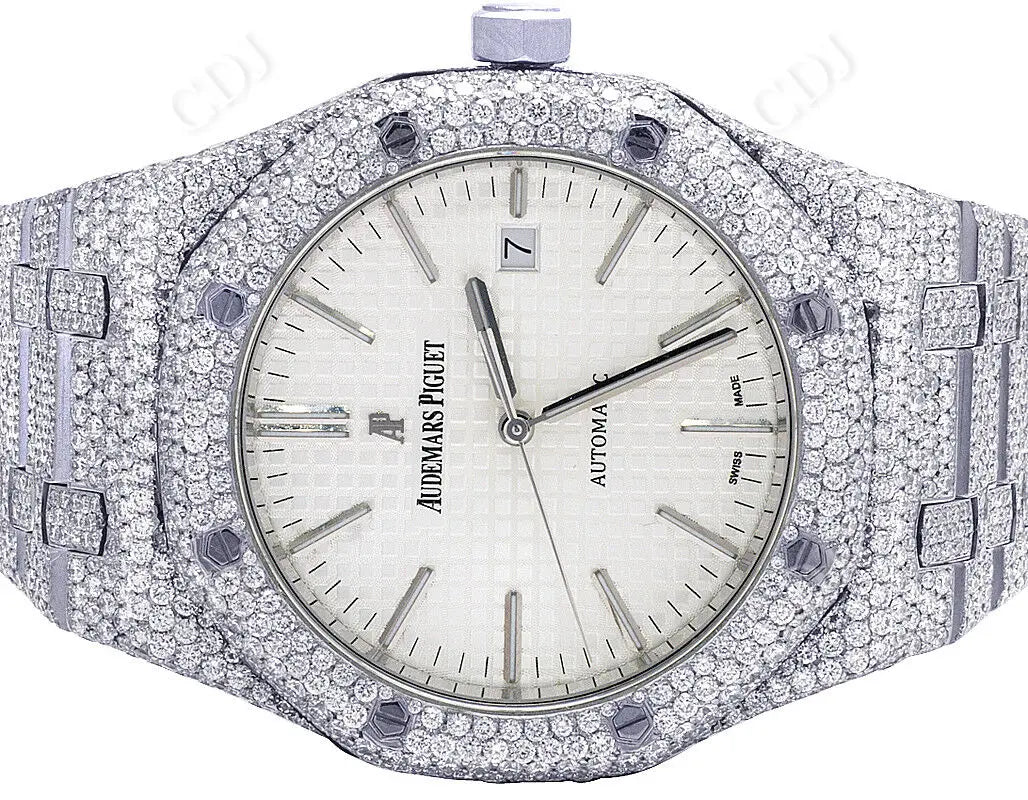 Full White AP Modified Moissanite Men's Watch customdiamjewel