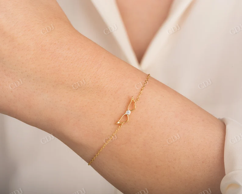 Dainty Moissanite Angel Wings Bracelet customdiamjewel