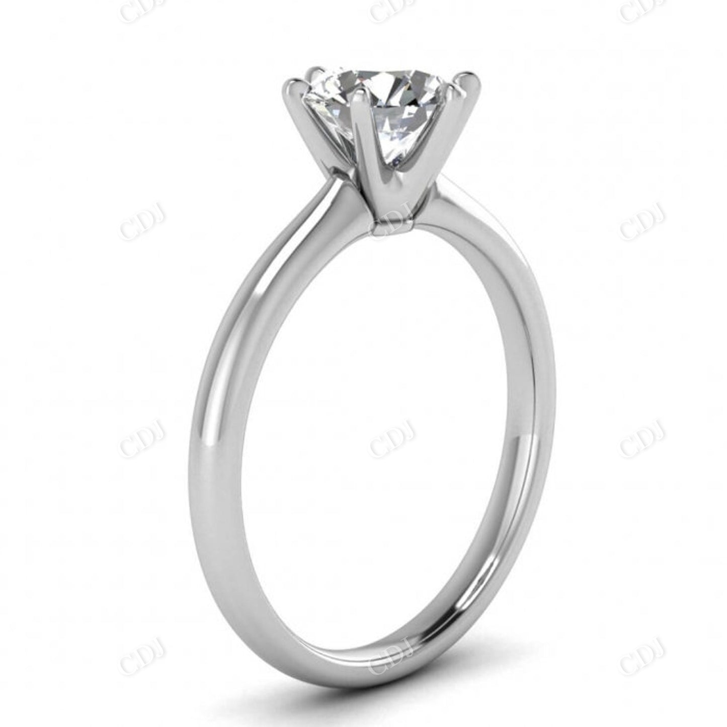 Unique Round Cut Moissanite Classy Prong Solitaire Engagement Ring customdiamjewel