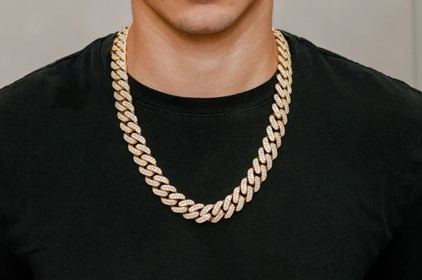 Iced Out Miami Cuban Link Chain Necklace customdiamjewel