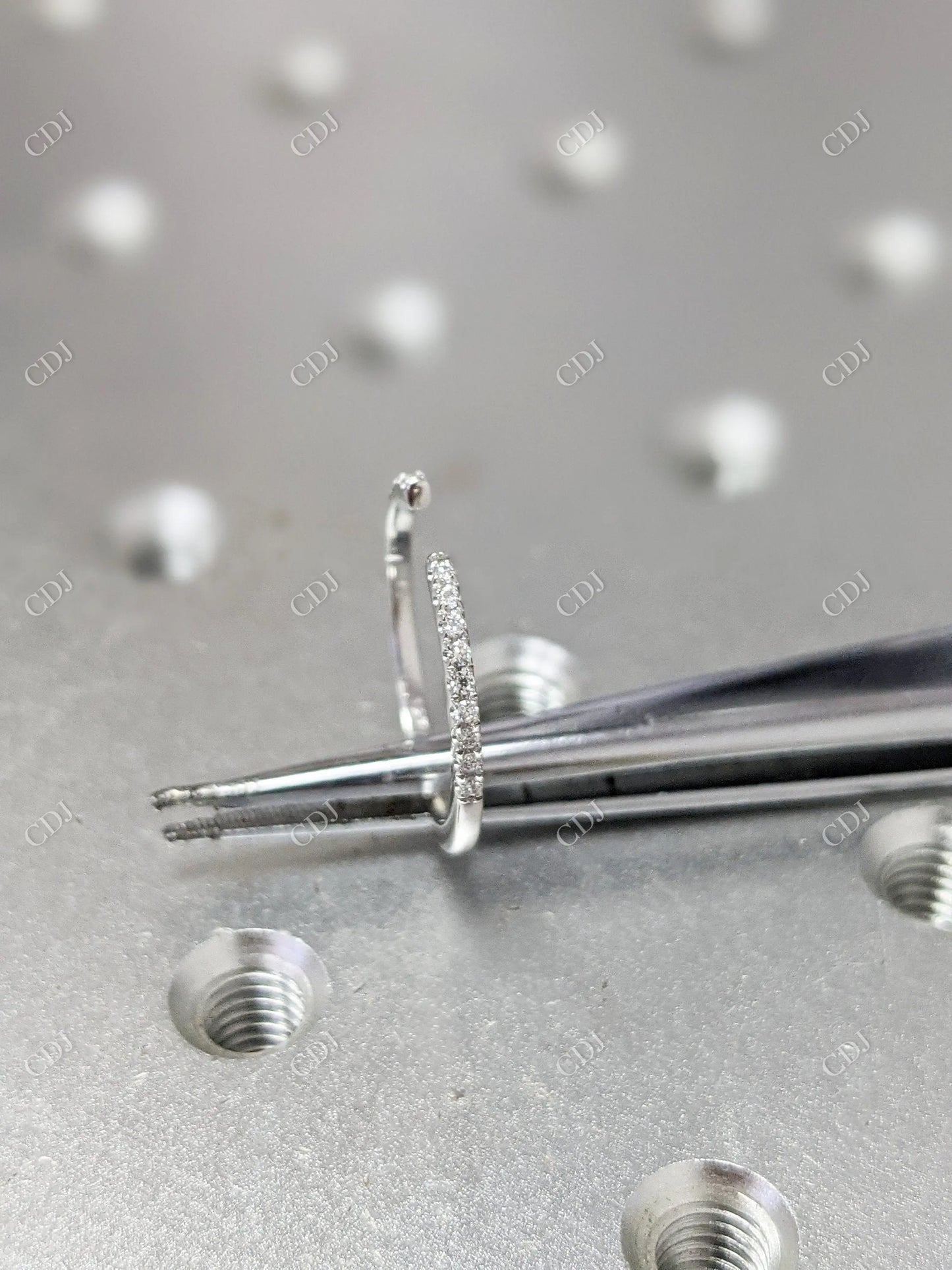 0.10CT Round Cut Lab Grown Diamond Open Shank Wedding Band customdiamjewel