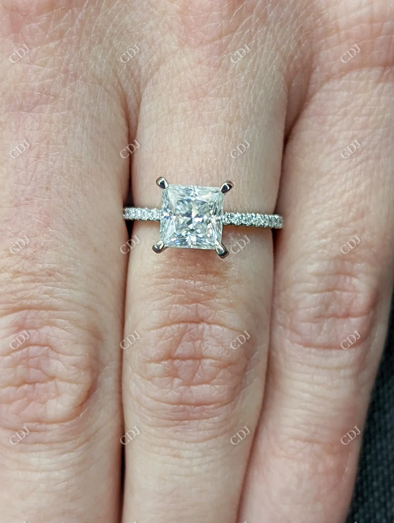 Princess Cut Moissanite Square Engagement Ring customdiamjewel