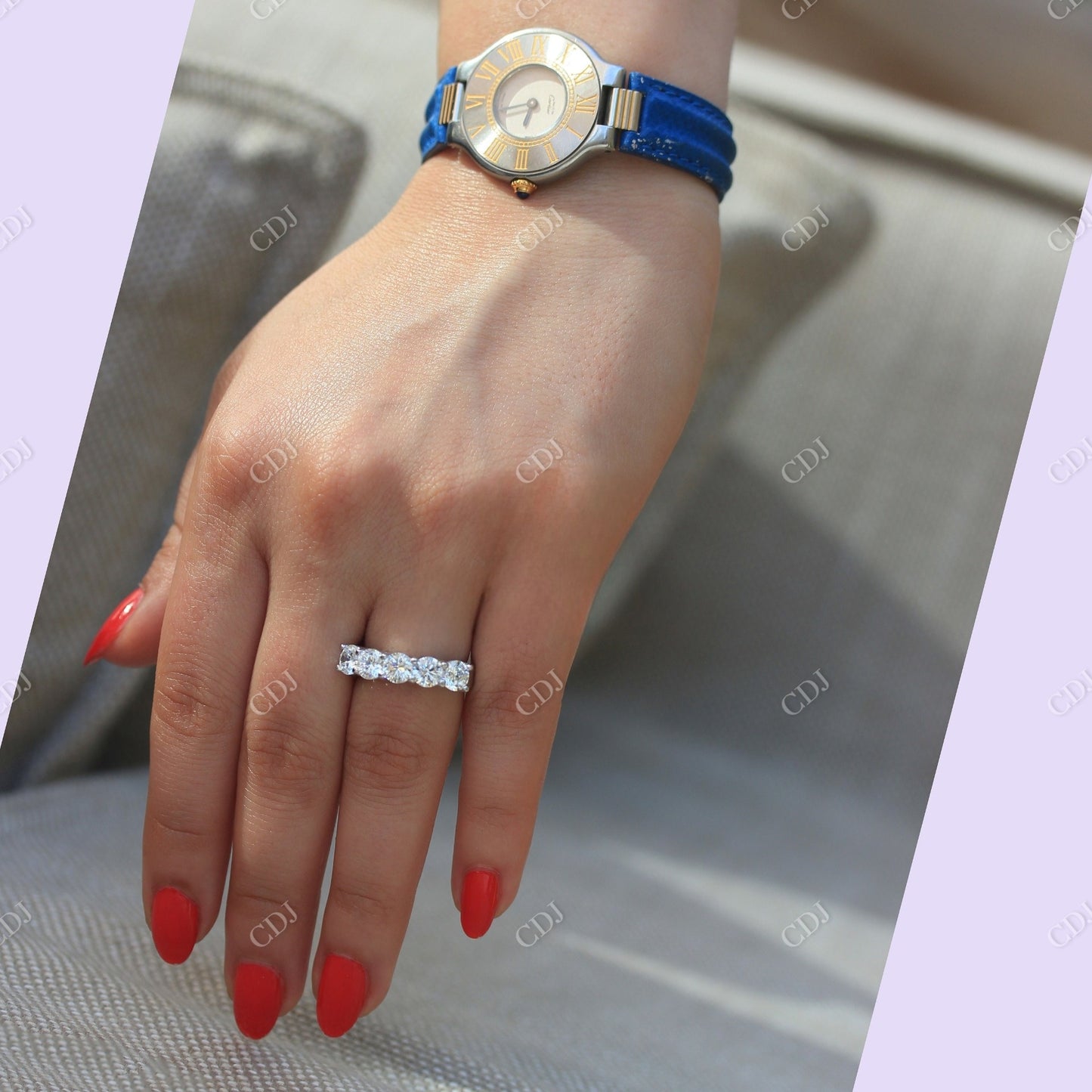 2.50 CTW Round Cut Moissanite Wedding Band customdiamjewel