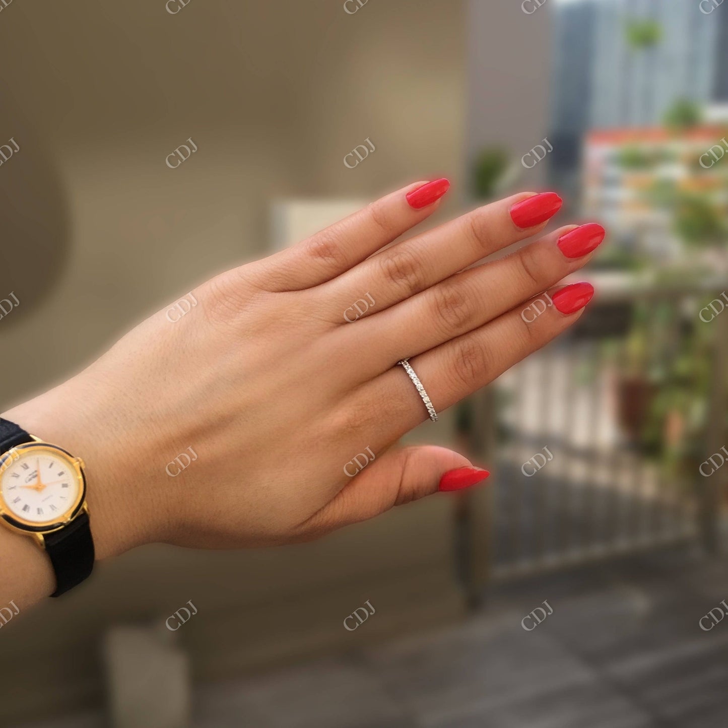 Half Eternity White Gold Stackable Wedding Band customdiamjewel