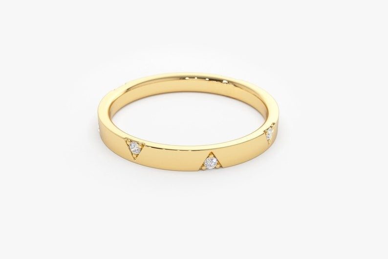 0.10CTW Round Cut Natural Diamond Vintage Wide Wedding Band customdiamjewel