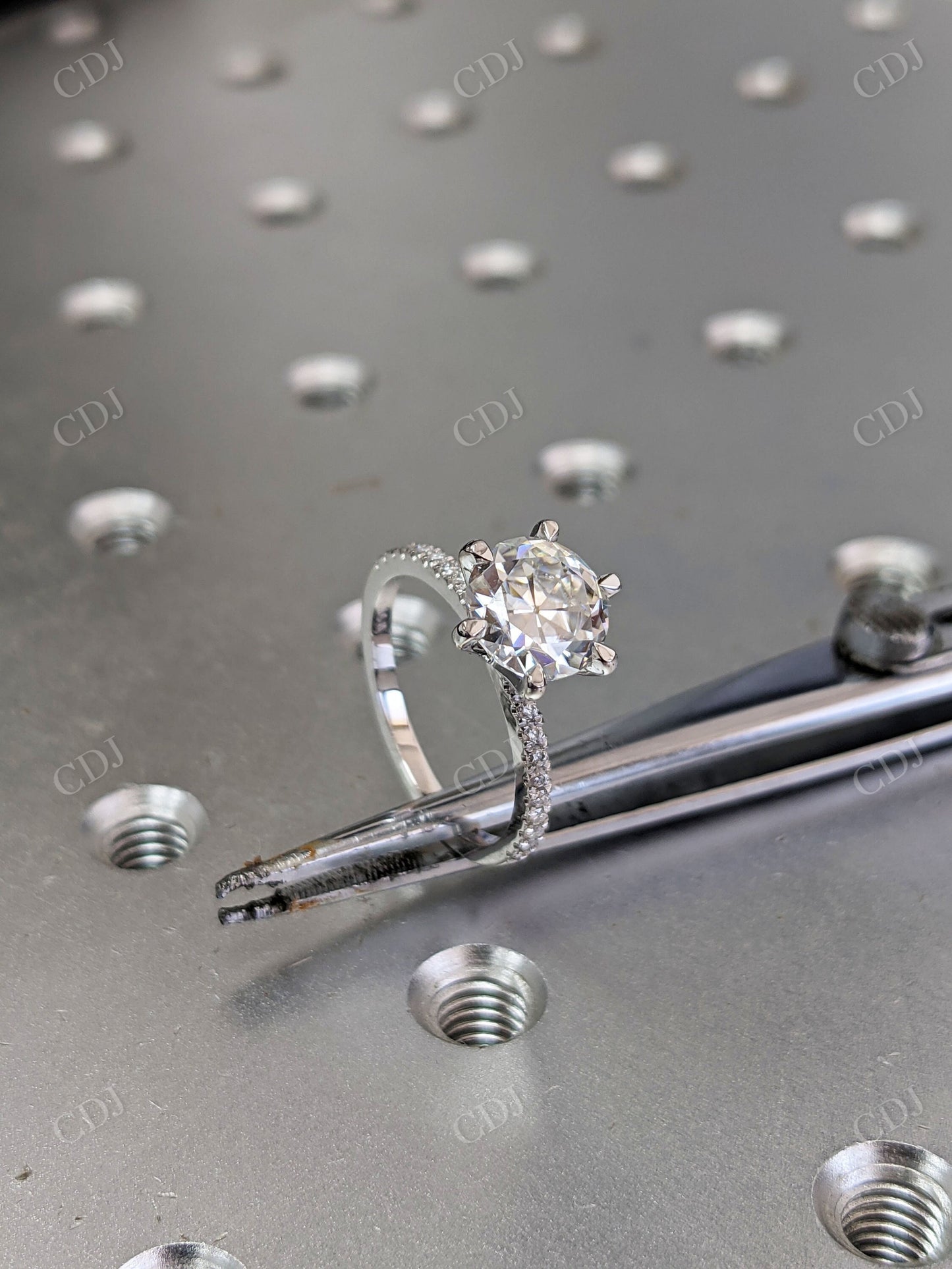 Old European Cut Moissanite 14K Solid Gold Engagement Ring customdiamjewel