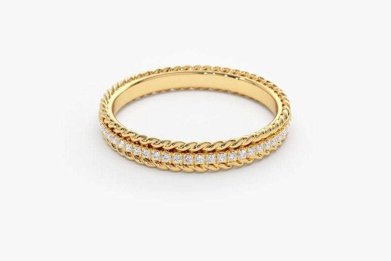 0.21CTW Round Cut Natural Diamond Full Eternity Art Deco Band customdiamjewel