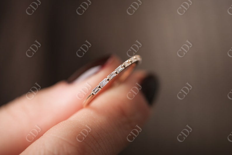 0.34CTW Lab Grown Half Eternity Baguette Diamond Band customdiamjewel