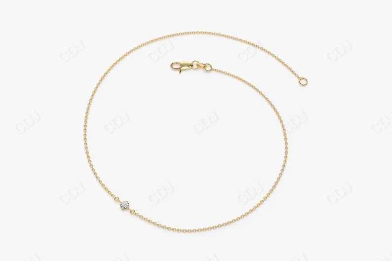 14k Gold Prong Setting Brilliant Cut Solitaire Diamond Bracelet for Women customdiamjewel