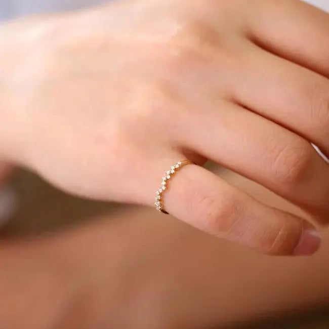 0.15CTW Round Cut Half Eternity Wedding Band customdiamjewel