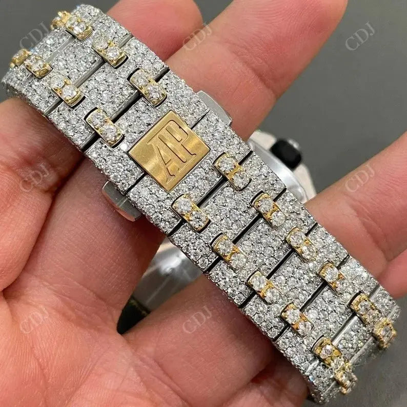 Fully Iced Out Stainless Steel Hip Hop AP Crono Watch customdiamjewel