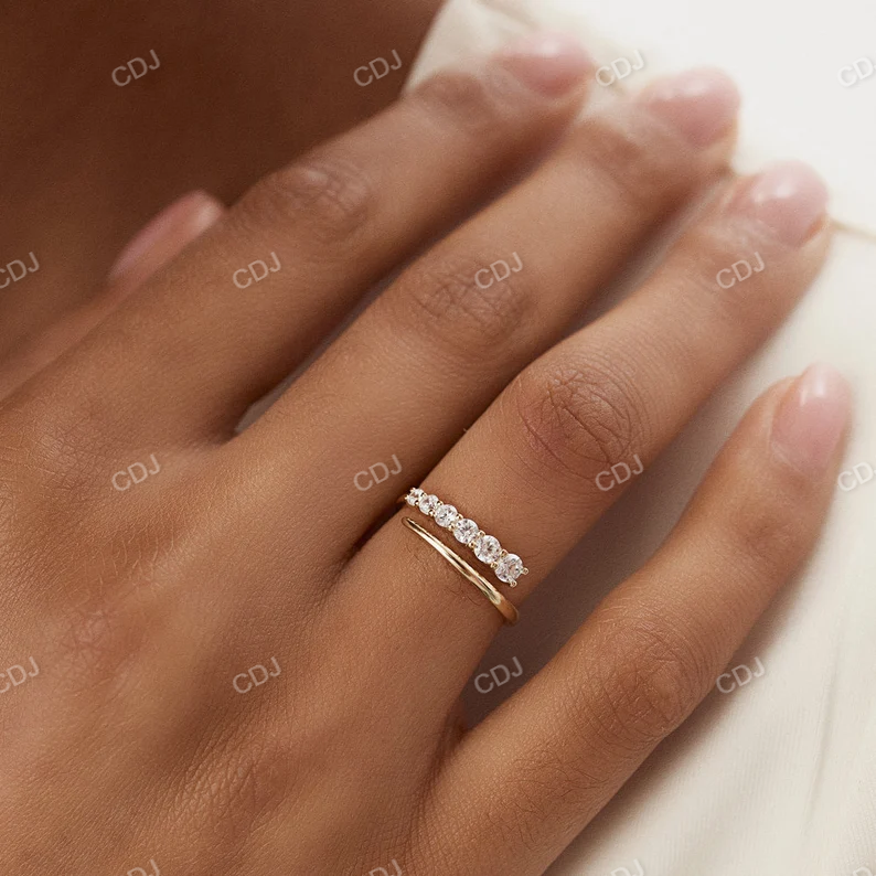 Trendy Natural Diamond Graduating Cuff Wedding Band customdiamjewel