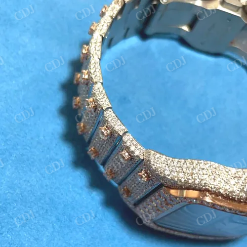 Hip Hop Iced Out White Face Cartier Santos Watch customdiamjewel