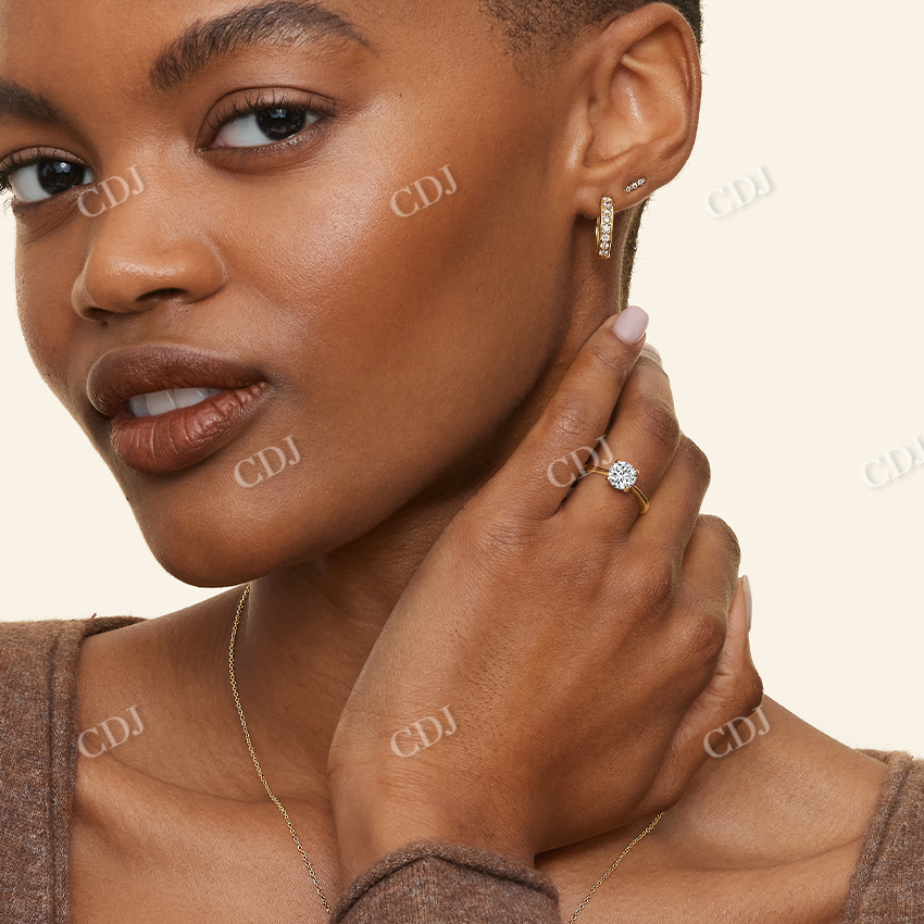 2CT Lab Grown Diamond Basket Setting Solitaire Engagement Ring customdiamjewel