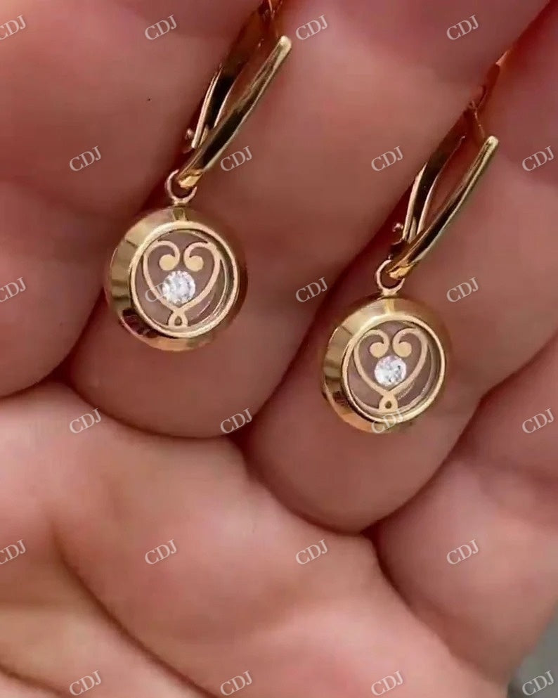 Moissanite Minimalist 14K Gold Dangle & Drop Diamond Earrings customdiamjewel