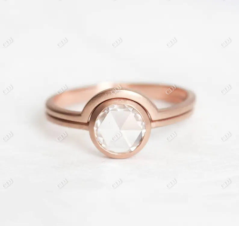 1.5 carat Rose Cut Moissanite Engagement Ring customdiamjewel