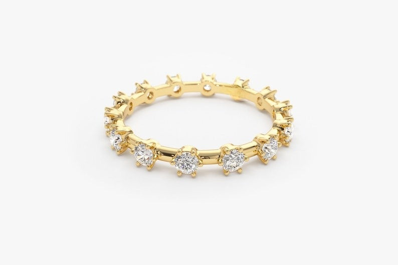 0.50CTW Solid Gold Full Eternity Round Cut Natural Diamond Band customdiamjewel