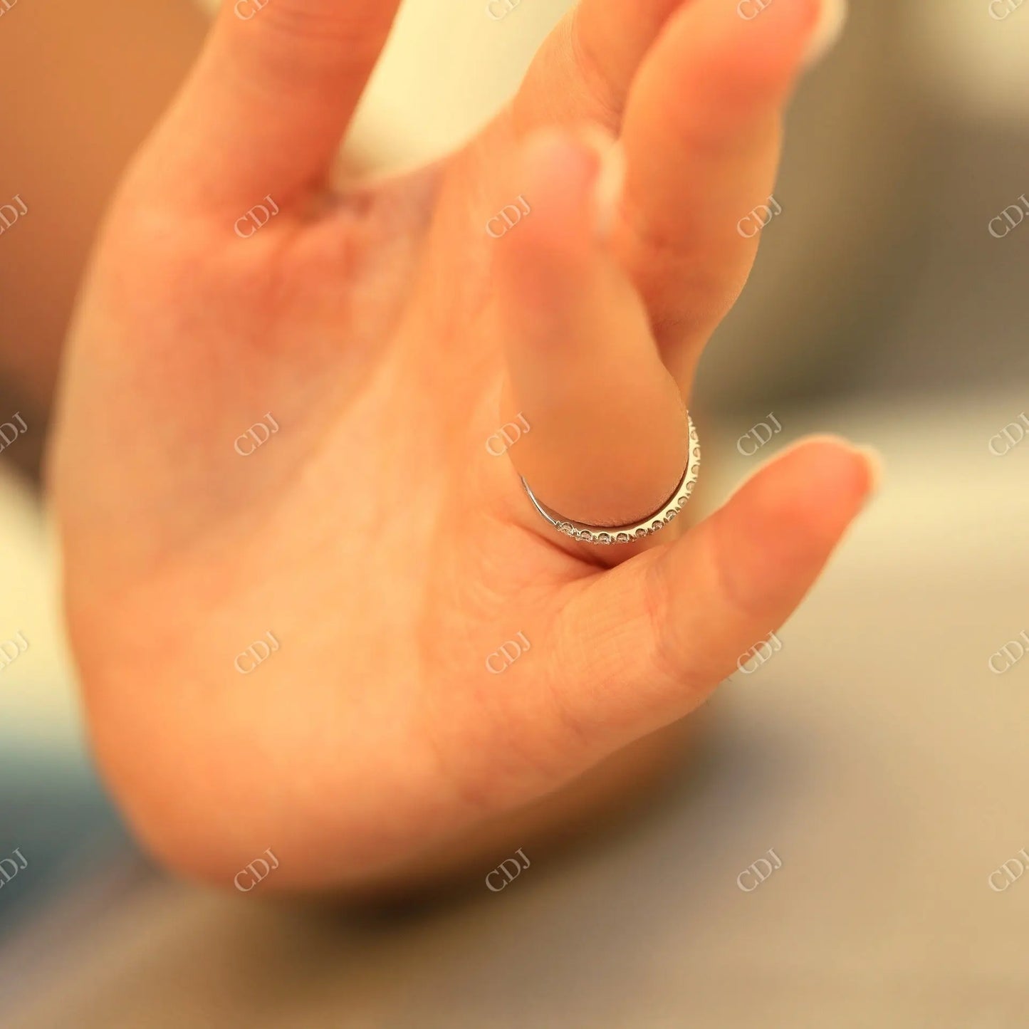3/4 Eternity White Gold Moissanite Wedding Band customdiamjewel