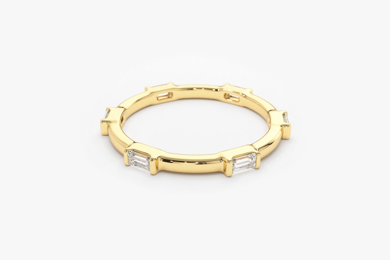 0.30CTW Baguette Cut Natural Diamond Antique Eternity Band customdiamjewel