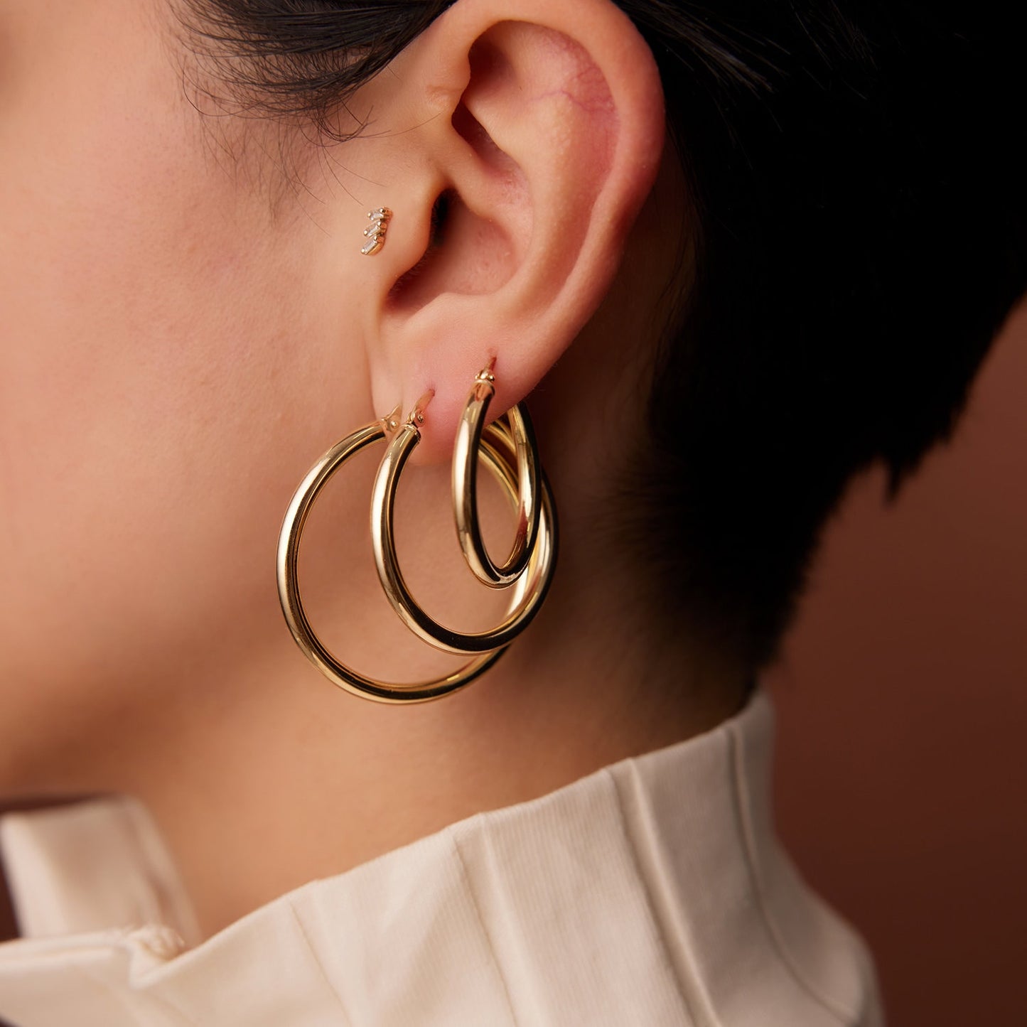 Waterproof Daily wear Hoops Moissanite Earrings customdiamjewel