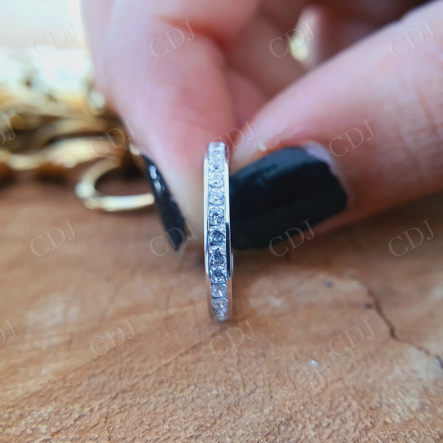 0.50CTW Round Cut Channel Set Moissanite Wedding Band customdiamjewel
