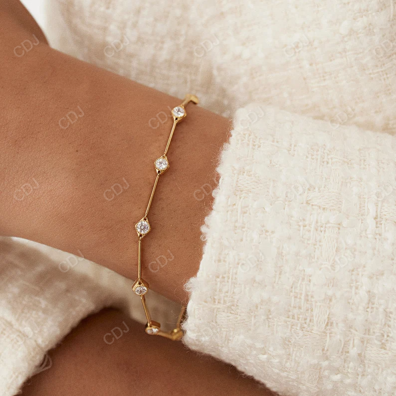 1.20CTW Layering Bezel Setting Diamond Bracelet customdiamjewel