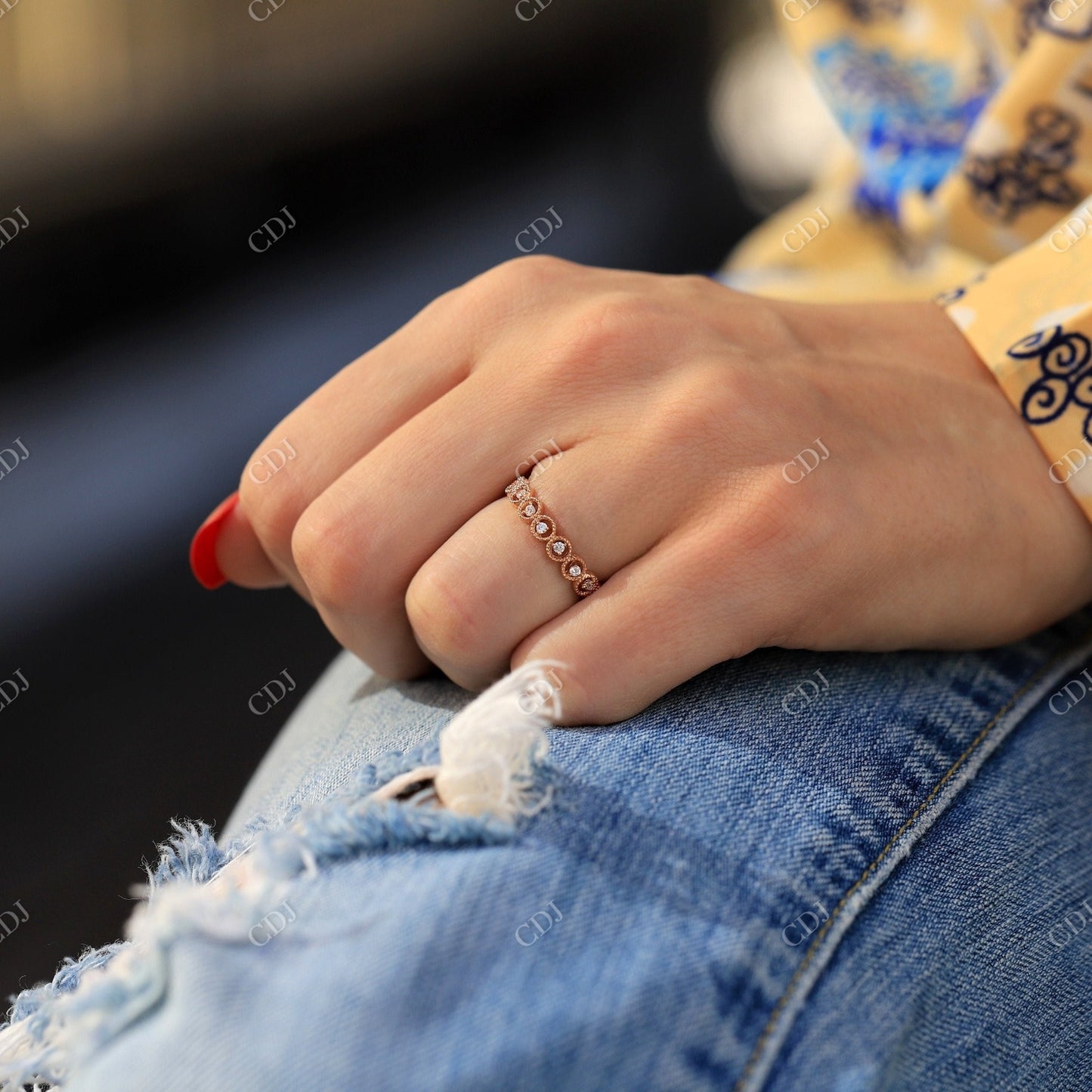 0.20CTW Lab Grown Diamond Stackable Wedding Band customdiamjewel