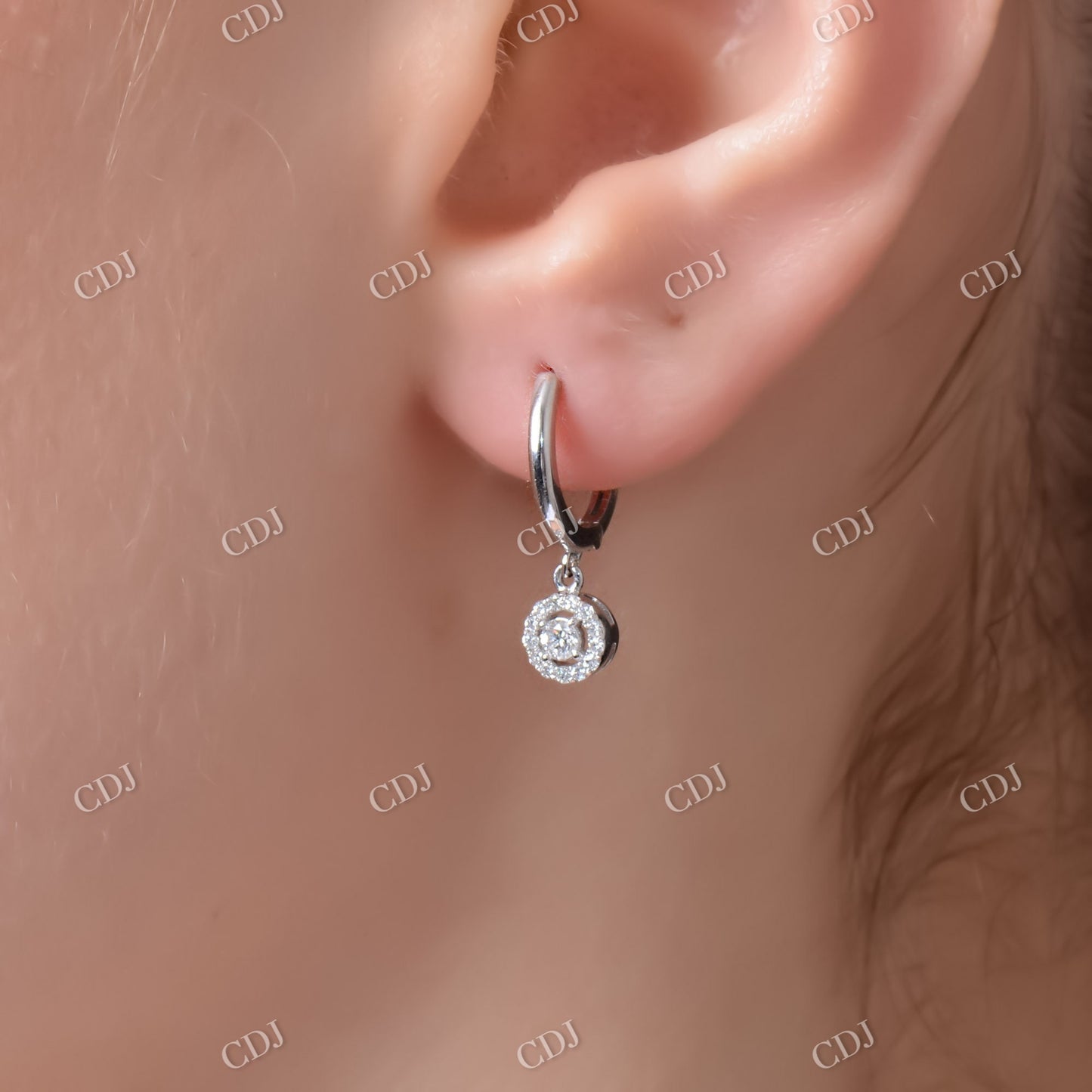 Round Moissanite Dangle Diamond Earrings  customdiamjewel   