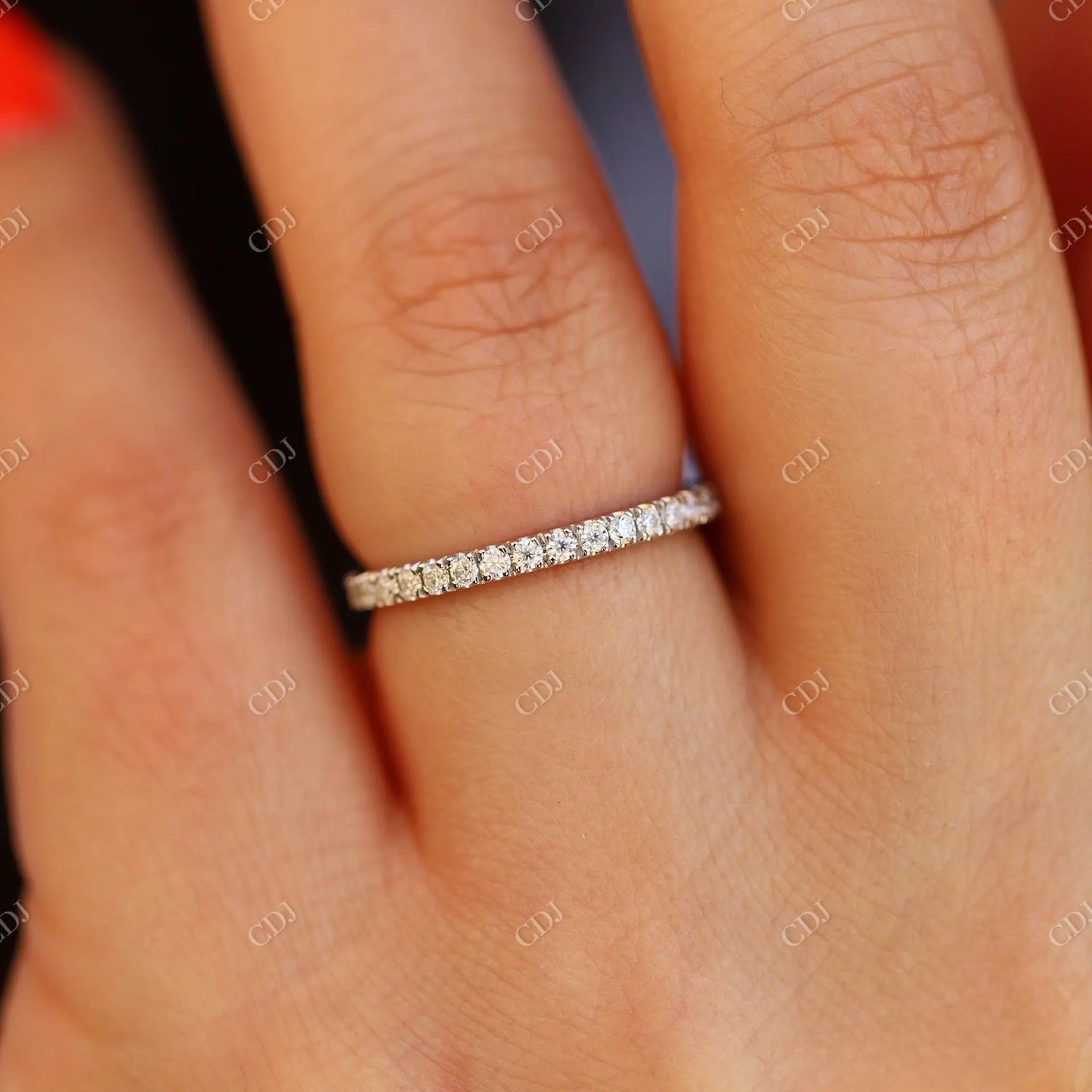 White Gold Moissanite Full Eternity Wedding Band customdiamjewel