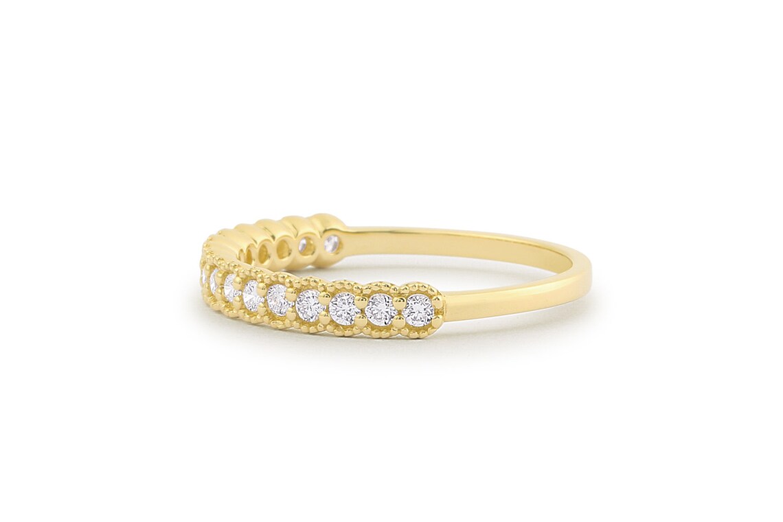 0.32CTW Antique Natural Diamond Micro Pave Half Eternity Band customdiamjewel