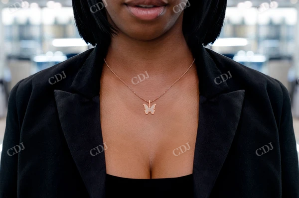 0.40CTW Butterfly Diamond Pendant customdiamjewel