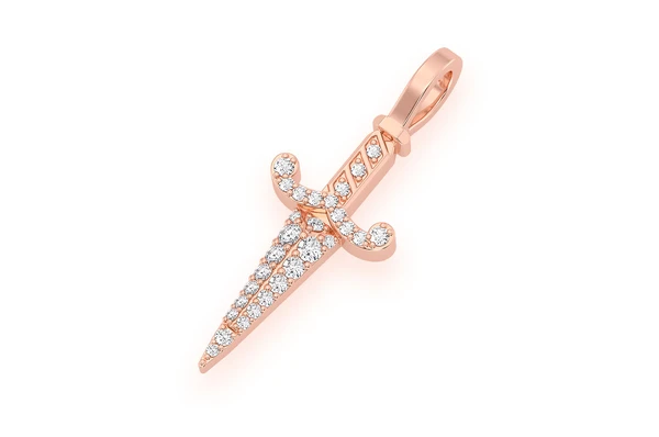 Mini Medieval Dagger Diamond Pendant customdiamjewel