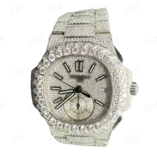 Full Iced Out Moissanite Automatic Movement Watch customdiamjewel