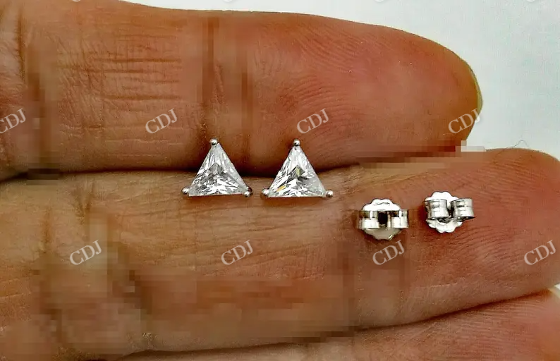 1.0CT Moissanite Triangle Diamond Stud Earrings customdiamjewel