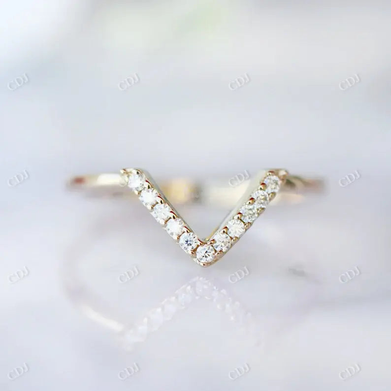 Petite Diamond V Shaped Chevron Wedding Band customdiamjewel