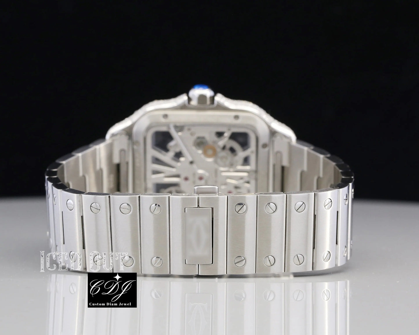 Diamond On Bezel Men's Cartier Moissanite Watch customdiamjewel