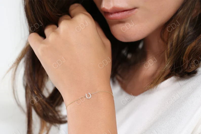 0.08CTW Moissanite Horseshoe Diamond Bracelet customdiamjewel