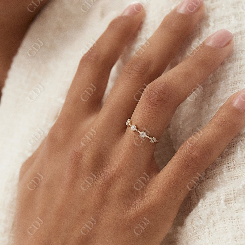 0.32CTW Lab Grown Milgrain Bezel Setting Diamond Wedding Band customdiamjewel