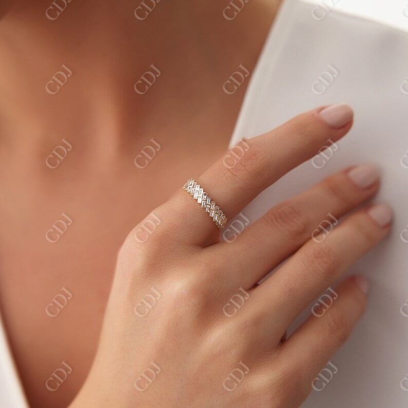 0.55CTW Lab Grown Baguette Diamond Wedding Band customdiamjewel