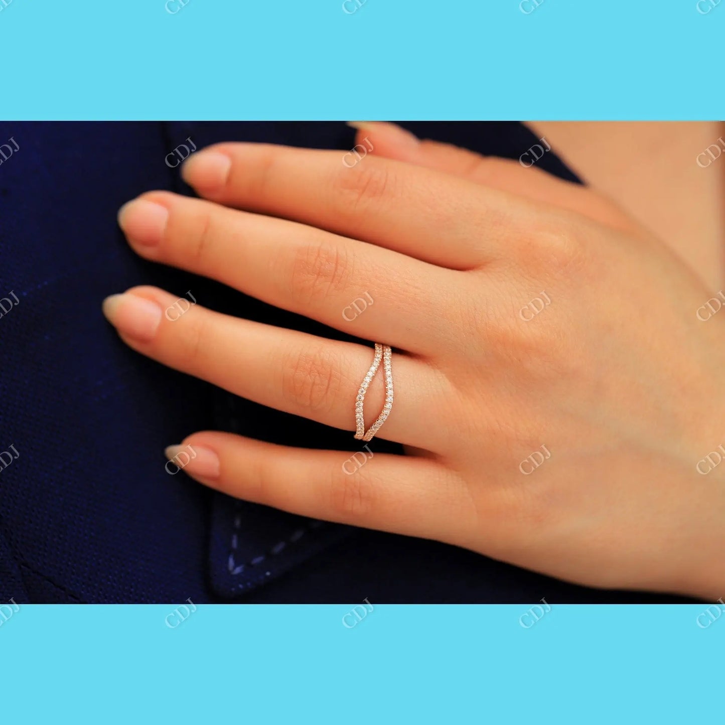 Womens Rose Gold Moissanite Curved Wedding Band customdiamjewel