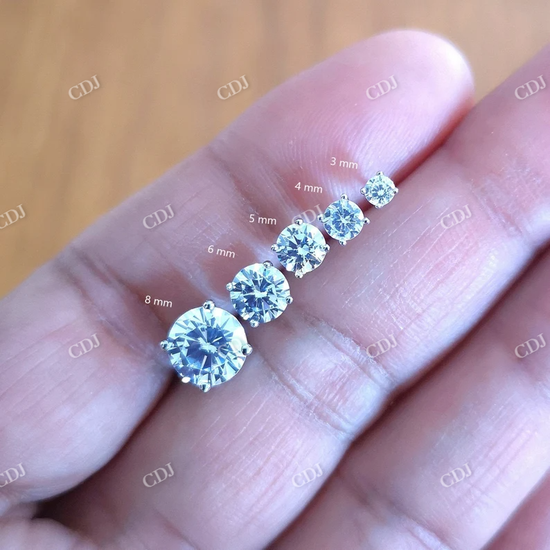 Moissanite Stud Round Diamond Earrings customdiamjewel