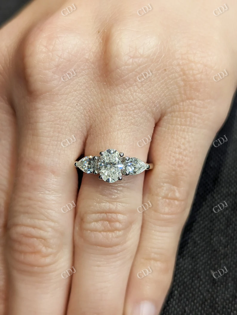 1CT Oval Cut Moissanite Stacking Cluster Ring customdiamjewel