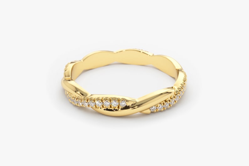 0.27CTW Natural Diamond Twisted Full Eternity Wedding Band customdiamjewel